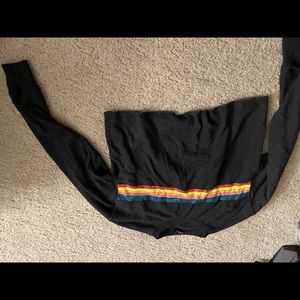 Rainbow crop sweater